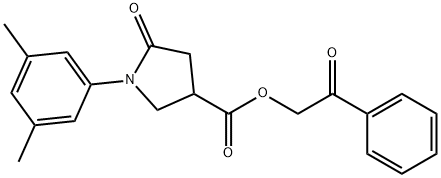 2-oxo-2-phenylethyl 1-(3,5-dimethylphenyl)-5-oxo-3-pyrrolidinecarboxylate 구조식 이미지