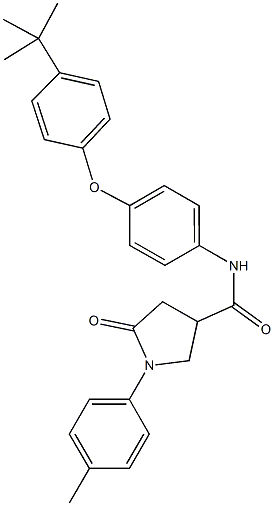 N-[4-(4-tert-butylphenoxy)phenyl]-1-(4-methylphenyl)-5-oxo-3-pyrrolidinecarboxamide Structure