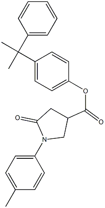4-(1-methyl-1-phenylethyl)phenyl 1-(4-methylphenyl)-5-oxo-3-pyrrolidinecarboxylate Structure