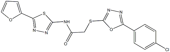 2-{[5-(4-chlorophenyl)-1,3,4-oxadiazol-2-yl]sulfanyl}-N-[5-(2-furyl)-1,3,4-thiadiazol-2-yl]acetamide Structure