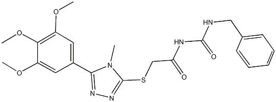 N-benzyl-N'-({[4-methyl-5-(3,4,5-trimethoxyphenyl)-4H-1,2,4-triazol-3-yl]sulfanyl}acetyl)urea 구조식 이미지