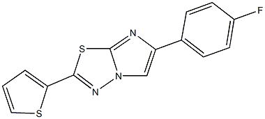 6-(4-fluorophenyl)-2-(2-thienyl)imidazo[2,1-b][1,3,4]thiadiazole 구조식 이미지