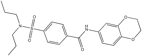 N-(2,3-dihydro-1,4-benzodioxin-6-yl)-4-[(dipropylamino)sulfonyl]benzamide Structure