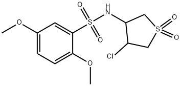 N-(4-chloro-1,1-dioxidotetrahydro-3-thienyl)-2,5-dimethoxybenzenesulfonamide 구조식 이미지