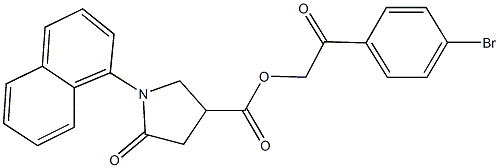 2-(4-bromophenyl)-2-oxoethyl 1-(1-naphthyl)-5-oxo-3-pyrrolidinecarboxylate 구조식 이미지