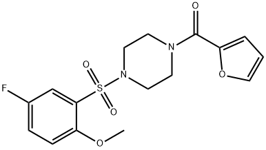 1-[(5-fluoro-2-methoxyphenyl)sulfonyl]-4-(2-furoyl)piperazine 구조식 이미지