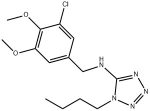 N-(1-butyl-1H-tetraazol-5-yl)-N-(3-chloro-4,5-dimethoxybenzyl)amine 구조식 이미지