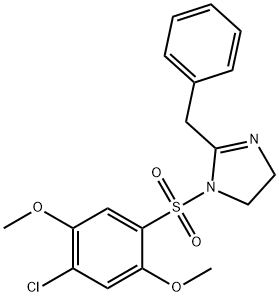 2-benzyl-1-[(4-chloro-2,5-dimethoxyphenyl)sulfonyl]-4,5-dihydro-1H-imidazole Structure