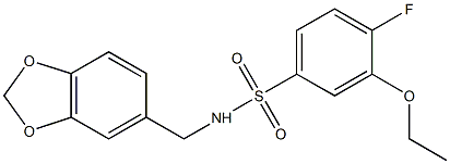 N-(1,3-benzodioxol-5-ylmethyl)-3-ethoxy-4-fluorobenzenesulfonamide 구조식 이미지