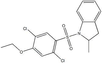 2,5-dichloro-4-[(2-methyl-2,3-dihydro-1H-indol-1-yl)sulfonyl]phenyl ethyl ether 구조식 이미지