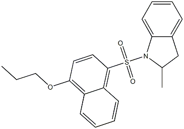 4-[(2-methyl-2,3-dihydro-1H-indol-1-yl)sulfonyl]-1-naphthyl propyl ether Structure