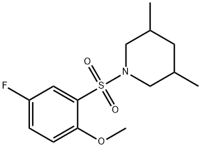 1-[(5-fluoro-2-methoxyphenyl)sulfonyl]-3,5-dimethylpiperidine 구조식 이미지