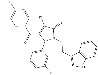 5-(3-fluorophenyl)-3-hydroxy-1-[2-(1H-indol-3-yl)ethyl]-4-(4-methoxybenzoyl)-1,5-dihydro-2H-pyrrol-2-one 구조식 이미지