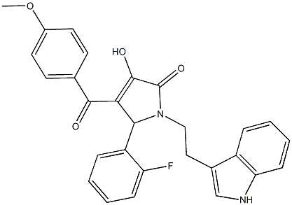 5-(2-fluorophenyl)-3-hydroxy-1-[2-(1H-indol-3-yl)ethyl]-4-(4-methoxybenzoyl)-1,5-dihydro-2H-pyrrol-2-one 구조식 이미지