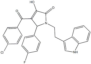 4-(4-chlorobenzoyl)-5-(4-fluorophenyl)-3-hydroxy-1-[2-(1H-indol-3-yl)ethyl]-1,5-dihydro-2H-pyrrol-2-one Structure