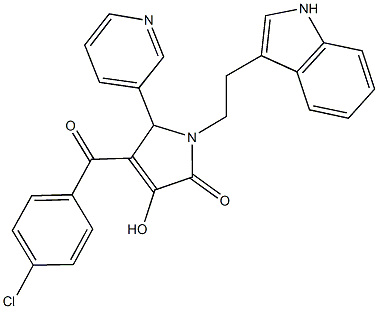 4-(4-chlorobenzoyl)-3-hydroxy-1-[2-(1H-indol-3-yl)ethyl]-5-(3-pyridinyl)-1,5-dihydro-2H-pyrrol-2-one Structure