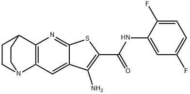8-amino-N-(2,5-difluorophenyl)-1,2,3,4-tetrahydro-1,4-ethanothieno[2,3-b][1,5]naphthyridine-7-carboxamide 구조식 이미지