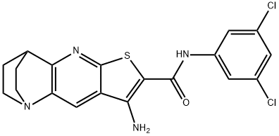 8-amino-N-(3,5-dichlorophenyl)-1,2,3,4-tetrahydro-1,4-ethanothieno[2,3-b][1,5]naphthyridine-7-carboxamide 구조식 이미지