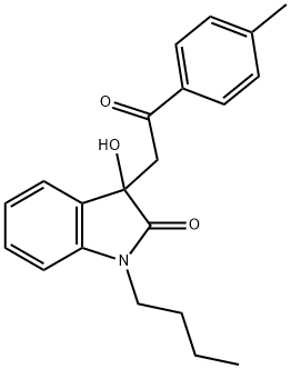 1-butyl-3-hydroxy-3-[2-(4-methylphenyl)-2-oxoethyl]-1,3-dihydro-2H-indol-2-one Structure