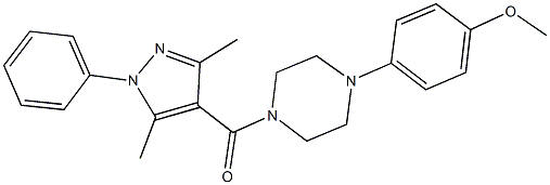 4-{4-[(3,5-dimethyl-1-phenyl-1H-pyrazol-4-yl)carbonyl]-1-piperazinyl}phenyl methyl ether 구조식 이미지