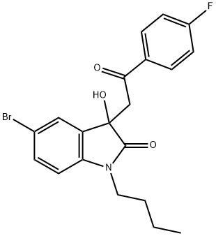 5-bromo-1-butyl-3-[2-(4-fluorophenyl)-2-oxoethyl]-3-hydroxy-1,3-dihydro-2H-indol-2-one Structure