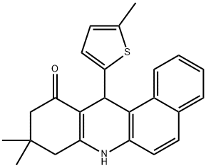 9,9-dimethyl-12-(5-methyl-2-thienyl)-8,9,10,12-tetrahydrobenzo[a]acridin-11(7H)-one 구조식 이미지