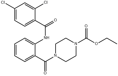 ethyl 4-{2-[(2,4-dichlorobenzoyl)amino]benzoyl}-1-piperazinecarboxylate 구조식 이미지