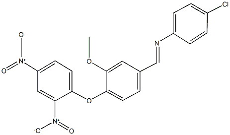 4-chloro-N-[4-(2,4-dinitrophenoxy)-3-methoxybenzylidene]aniline Structure