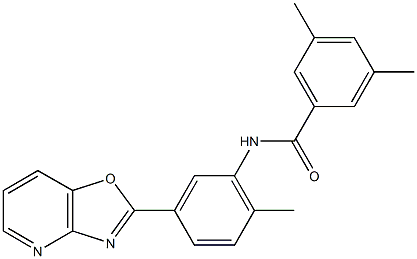 3,5-dimethyl-N-(2-methyl-5-[1,3]oxazolo[4,5-b]pyridin-2-ylphenyl)benzamide 구조식 이미지