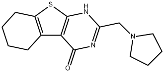 2-(1-pyrrolidinylmethyl)-5,6,7,8-tetrahydro[1]benzothieno[2,3-d]pyrimidin-4(3H)-one Structure