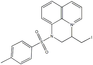 3-(iodomethyl)-1-[(4-methylphenyl)sulfonyl]-1H,2H,3H-pyrido[1,2,3-de]quinoxalin-4-ium 구조식 이미지