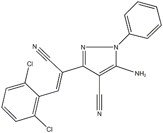 5-amino-3-[1-cyano-2-(2,6-dichlorophenyl)vinyl]-1-phenyl-1H-pyrazole-4-carbonitrile Structure