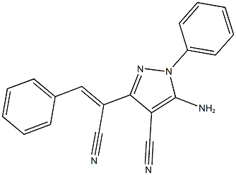 5-amino-3-(1-cyano-2-phenylvinyl)-1-phenyl-1H-pyrazole-4-carbonitrile Structure