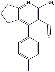 2-amino-4-(4-methylphenyl)-6,7-dihydro-5H-cyclopenta[b]pyridine-3-carbonitrile 구조식 이미지