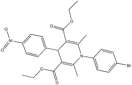 diethyl 1-(4-bromophenyl)-4-{4-nitrophenyl}-2,6-dimethyl-1,4-dihydro-3,5-pyridinedicarboxylate Structure