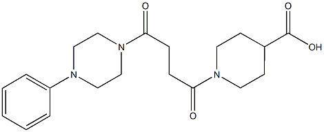 1-[4-oxo-4-(4-phenyl-1-piperazinyl)butanoyl]-4-piperidinecarboxylic acid Structure