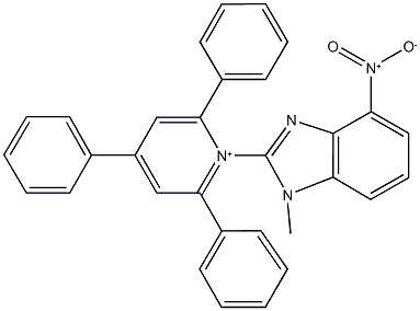 1-(1-methyl-4-nitro-1H-benzimidazol-2-yl)-2,4,6-triphenylpyridinium 구조식 이미지