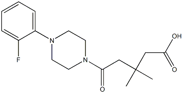 5-[4-(2-fluorophenyl)-1-piperazinyl]-3,3-dimethyl-5-oxopentanoic acid Structure