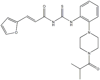 N-[3-(2-furyl)acryloyl]-N'-[2-(4-isobutyryl-1-piperazinyl)phenyl]thiourea 구조식 이미지