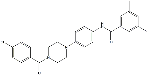 N-{4-[4-(4-chlorobenzoyl)-1-piperazinyl]phenyl}-3,5-dimethylbenzamide Structure