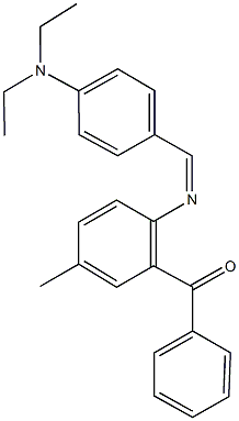 (2-{[4-(diethylamino)benzylidene]amino}-5-methylphenyl)(phenyl)methanone Structure