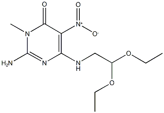 2-amino-6-[(2,2-diethoxyethyl)amino]-5-nitro-3-methyl-4(3H)-pyrimidinone Structure