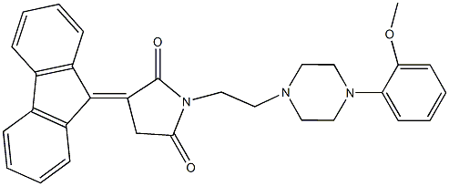 3-(9H-fluoren-9-ylidene)-1-{2-[4-(2-methoxyphenyl)-1-piperazinyl]ethyl}-2,5-pyrrolidinedione Structure