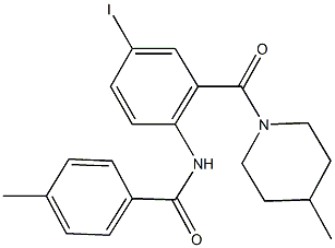 N-{4-iodo-2-[(4-methyl-1-piperidinyl)carbonyl]phenyl}-4-methylbenzamide 구조식 이미지