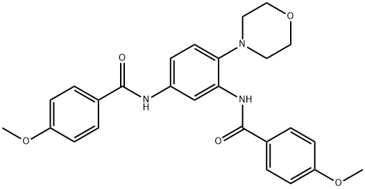 4-methoxy-N-[5-[(4-methoxybenzoyl)amino]-2-(4-morpholinyl)phenyl]benzamide 구조식 이미지