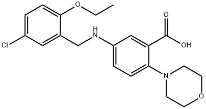 5-[(5-chloro-2-ethoxybenzyl)amino]-2-(4-morpholinyl)benzoic acid 구조식 이미지