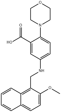 5-{[(2-methoxy-1-naphthyl)methyl]amino}-2-(4-morpholinyl)benzoic acid 구조식 이미지