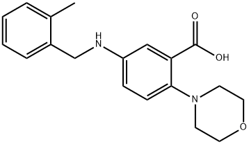 5-[(2-methylbenzyl)amino]-2-(4-morpholinyl)benzoic acid 구조식 이미지