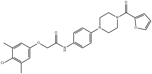 2-(4-chloro-3,5-dimethylphenoxy)-N-{4-[4-(2-furoyl)-1-piperazinyl]phenyl}acetamide Structure