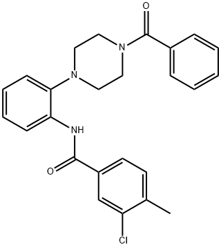 N-[2-(4-benzoyl-1-piperazinyl)phenyl]-3-chloro-4-methylbenzamide 구조식 이미지